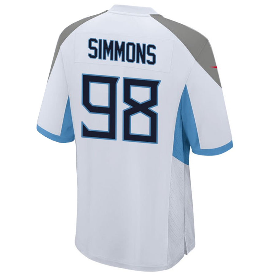 T.Titans #98 Jeffery Simmons Player White Home Game Football Jerseys football jersey product view 1