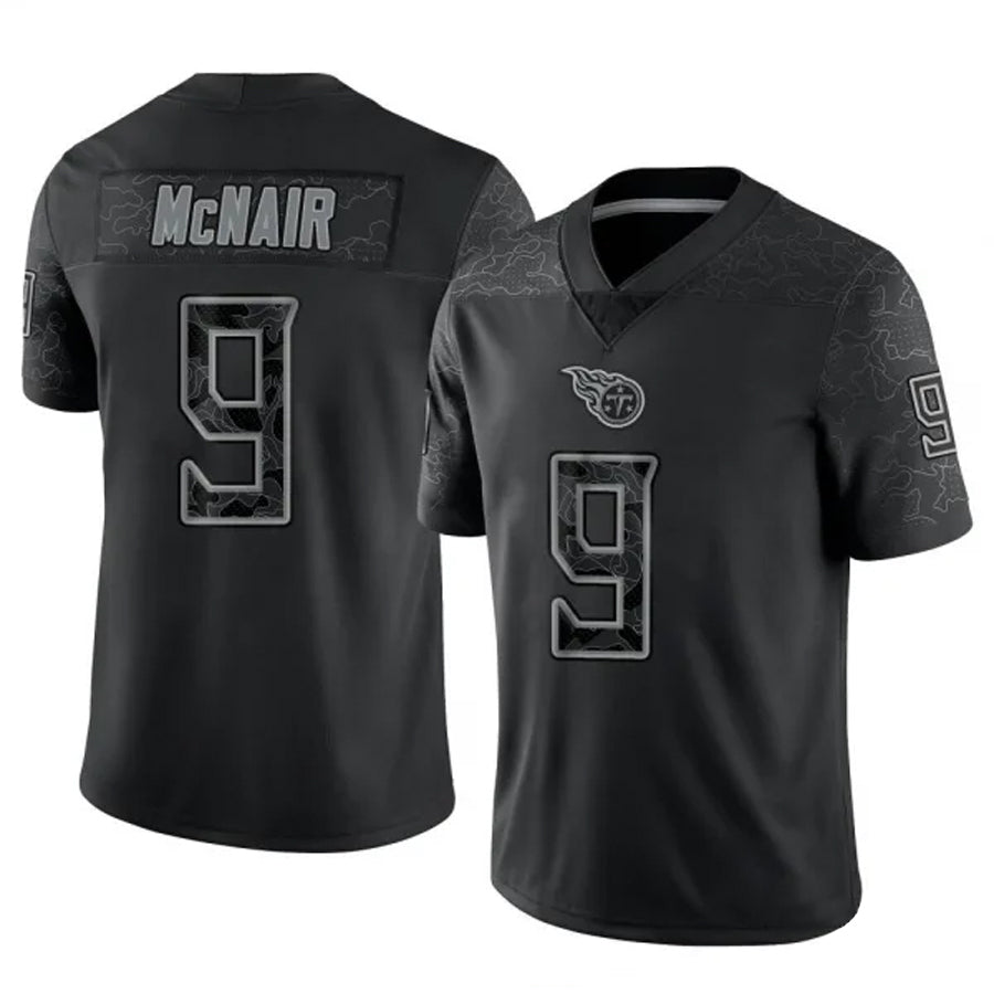 T.Titans #9 Steve McNair Player Black RFLCTV Limited Football Jerseys football jersey product view 1