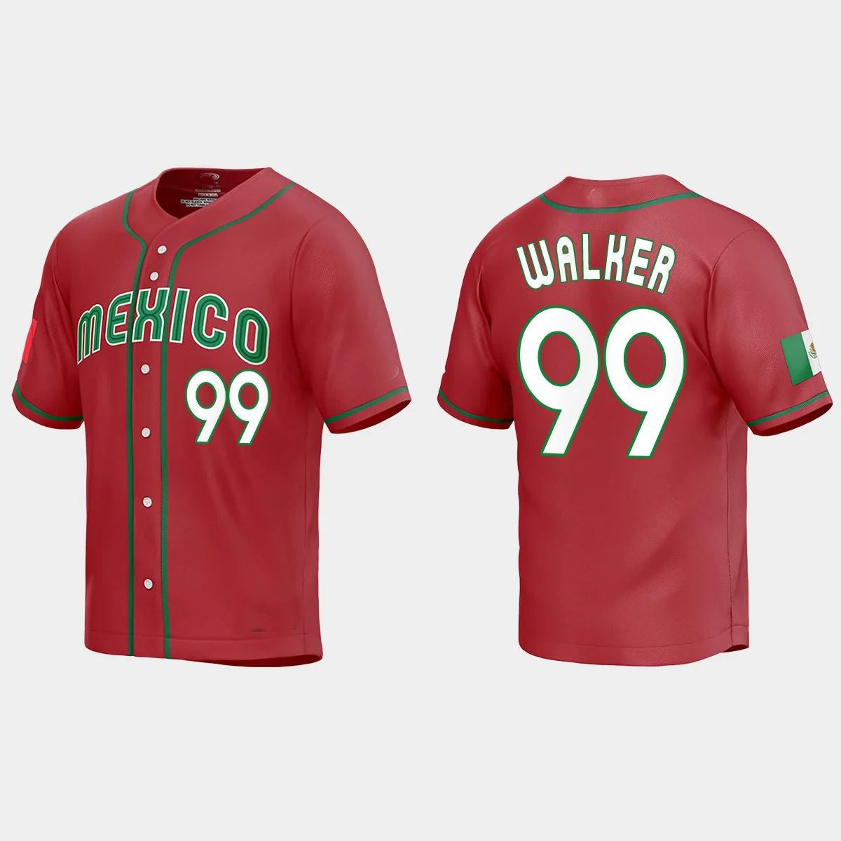 #99 TAIJUAN WALKER MEXICO BASEBALL 2023 WORLD BASEBALL CLASSIC REPLICA JERSEY ¨C RED Stitches Baseball Jerseys baseball jersey product view 1