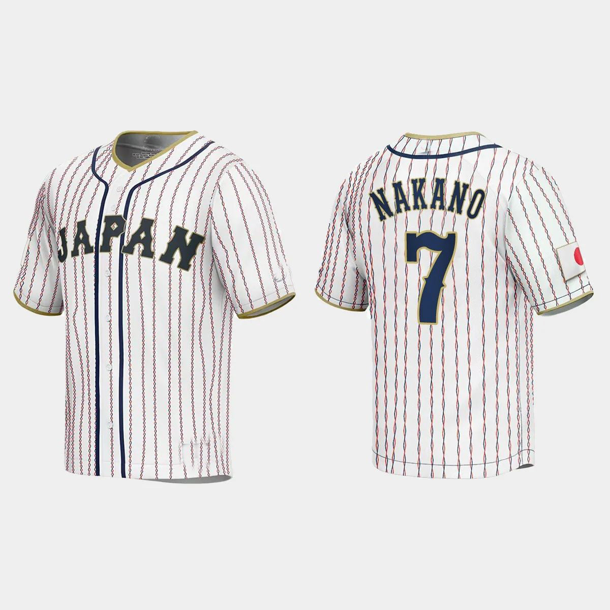#7 TAKUMU NAKANO JAPAN BASEBALL 2023 WORLD BASEBALL CLASSIC JERSEY ¨C WHITE Stitches Baseball Jerseys baseball jersey product view 1