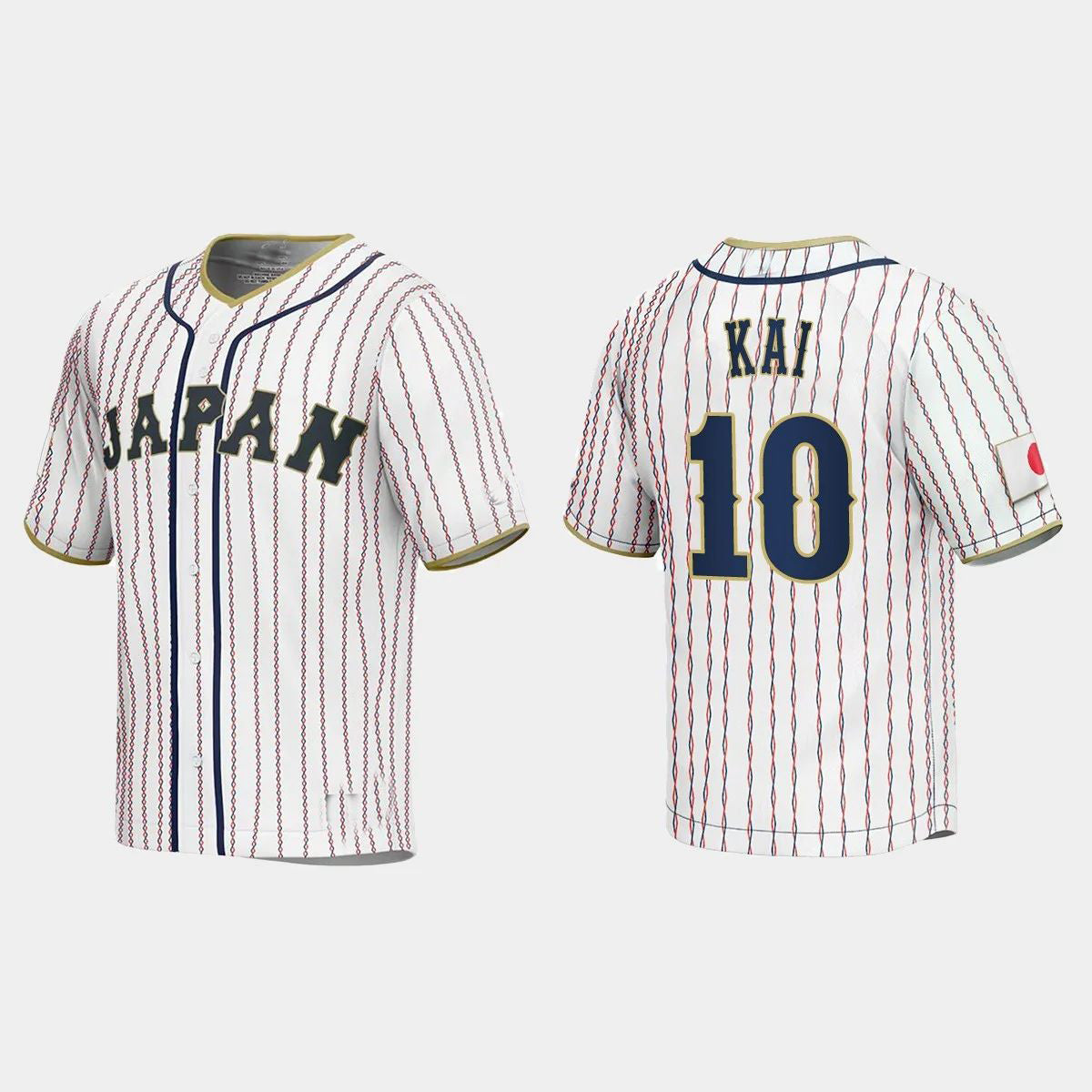 #10 TAKUYA KAI JAPAN BASEBALL 2023 WORLD BASEBALL CLASSIC JERSEY ¨C WHITE Stitches Baseball Jerseys baseball jersey product view 1