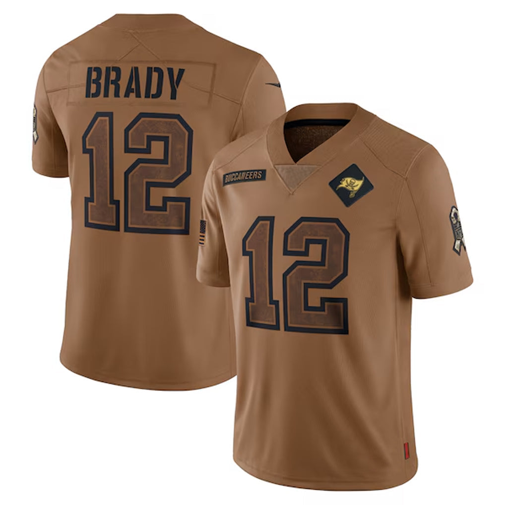 TB.Buccaneers #12 Tom Brady Player Brown Salute To Service Limited Football Jerseys football jersey product view 1