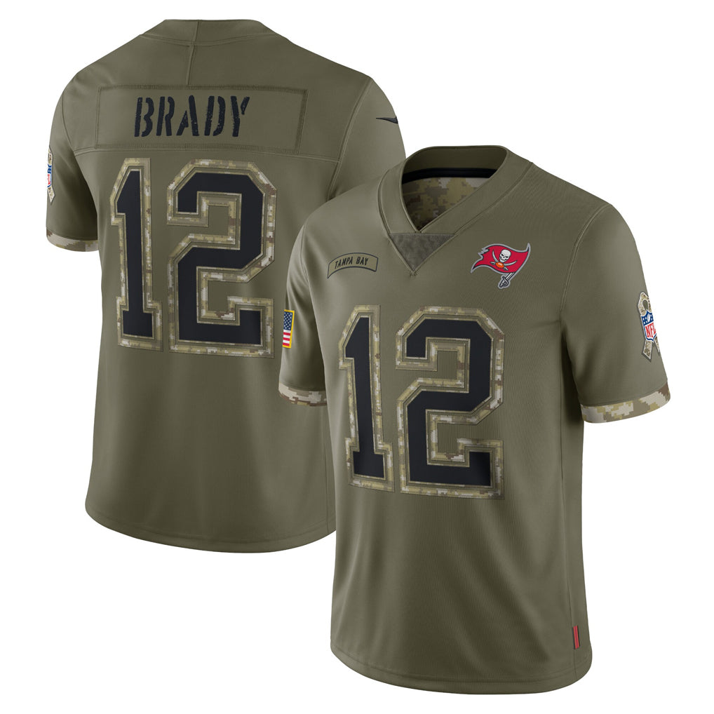 TB.Buccaneers #12 Tom Brady Player Olive Salute To Service Limited Football Jerseys football jersey product view 1