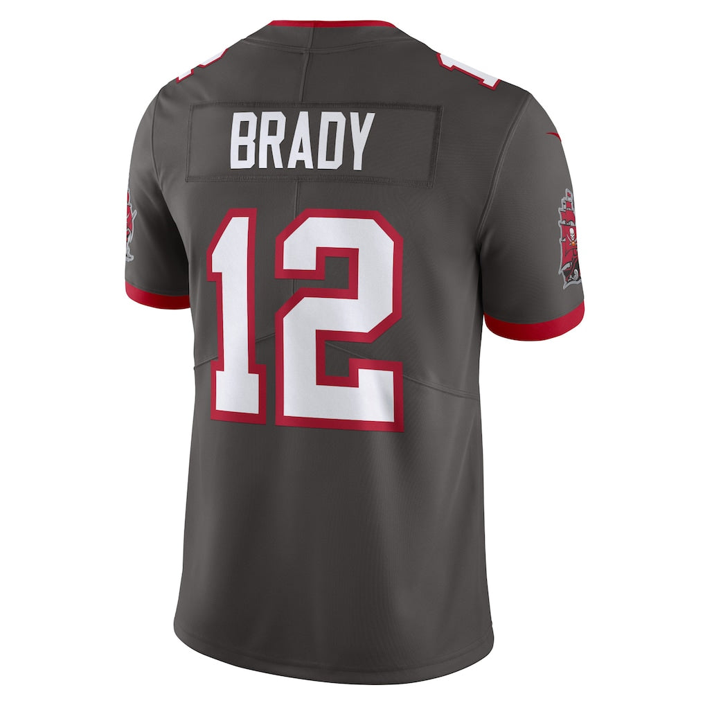 TB.Buccaneers #12 Tom Brady Player Pewter Vapor F.U.S.E. Limited Football Jerseys football jersey product view 1
