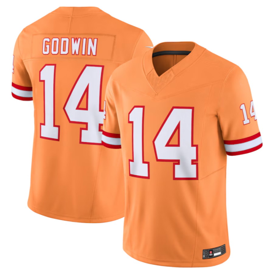 #14 Chris Godwin Player TB.Buccaneers Orange Vapor F.U.S.E. Limited Football Jerseys football jersey product view 2