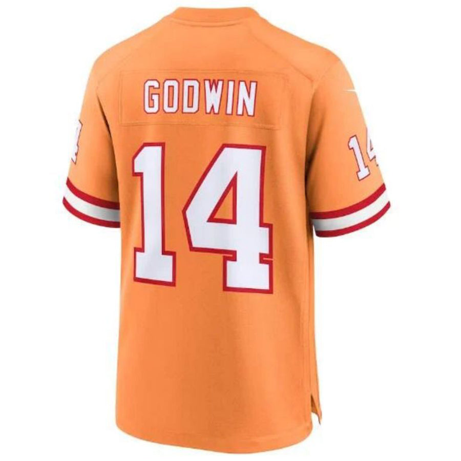 #14 Chris Godwin Player TB.Buccaneers Orange Throwback Game Football Jerseys football jersey product view 1