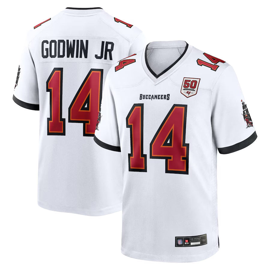 TB.Buccaneers #14 Chris Godwin Jr. Player White 50th Anniversary Game Football Jerseys football jersey product view 1