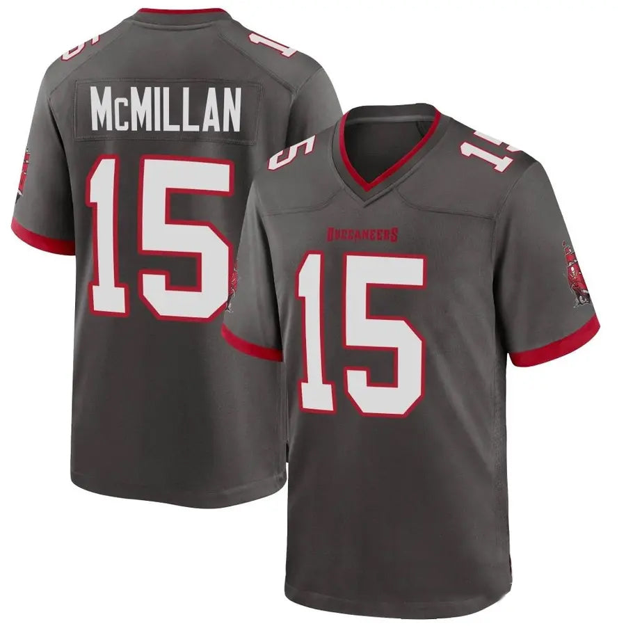 TB.Buccaneers #15 Jalen McMillan Player Pewter Game Football Jerseys football jersey product view 1