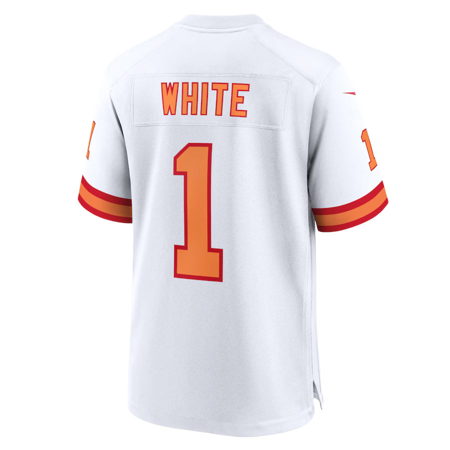 TB.Buccaneers #1 Rachaad White Player White Home Game Football Jerseys football jersey product view 1