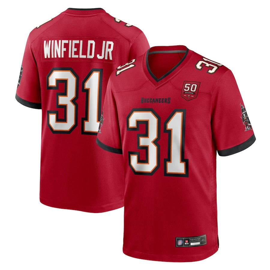 TB.Buccaneers #31 Antoine Winfield Jr. Player Red 50th Anniversary Game Football Jerseys football jersey product view 1