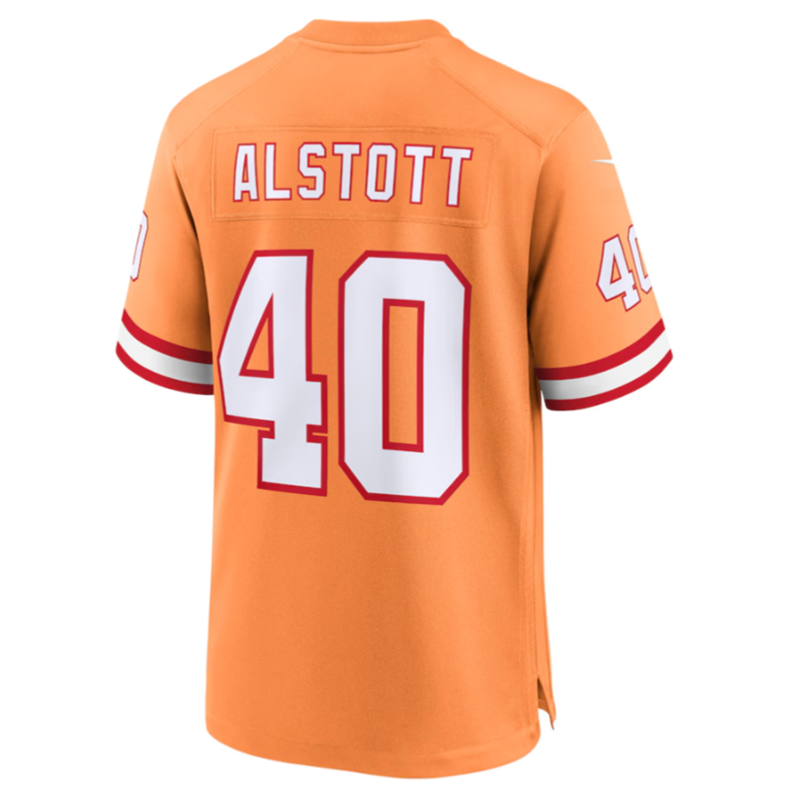 #40 Mike Alstott Player TB.Buccaneers Orange Throwback Game Football Jerseys football jersey product view 1