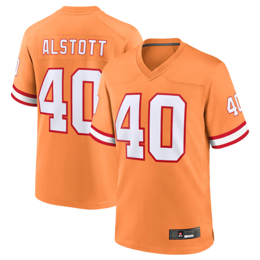 #40 Mike Alstott Player TB.Buccaneers Orange Throwback Game Football Jerseys football jersey product view 2