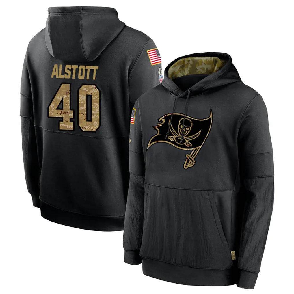TB.Buccaneers #40 Mike Alstott Player Black Salute to Service Hoodies Football Jerseys football jersey product view 1