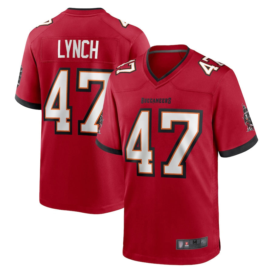 TB.Buccaneers #47 John Lynch Player Red Home Game Football Jerseys football jersey product view 1
