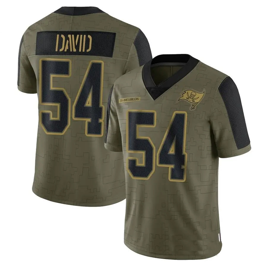 TB.Buccaneers #54 Lavonte David Player Salute to Service Limited Olive Football Jerseys football jersey product view 1