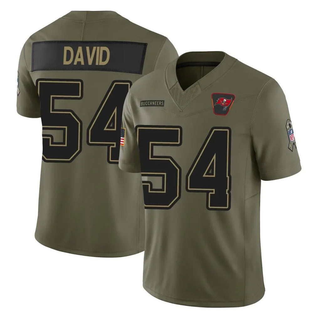 TB.Buccaneers #54 Lavonte David Player Salute to Service Limited Olive Football Jerseys football jersey product view 1