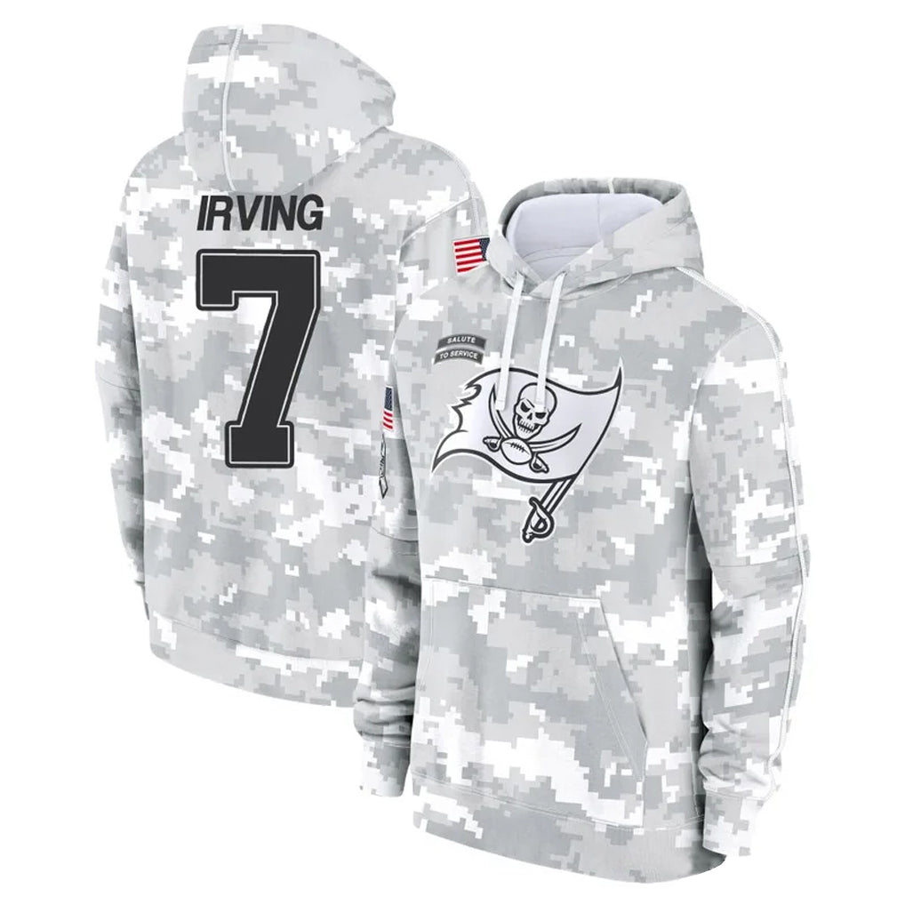TB.Buccaneers #7 Bucky Irving Player Arctic Camo Salute to Service Hoodies Football Jerseys football jersey product view 1