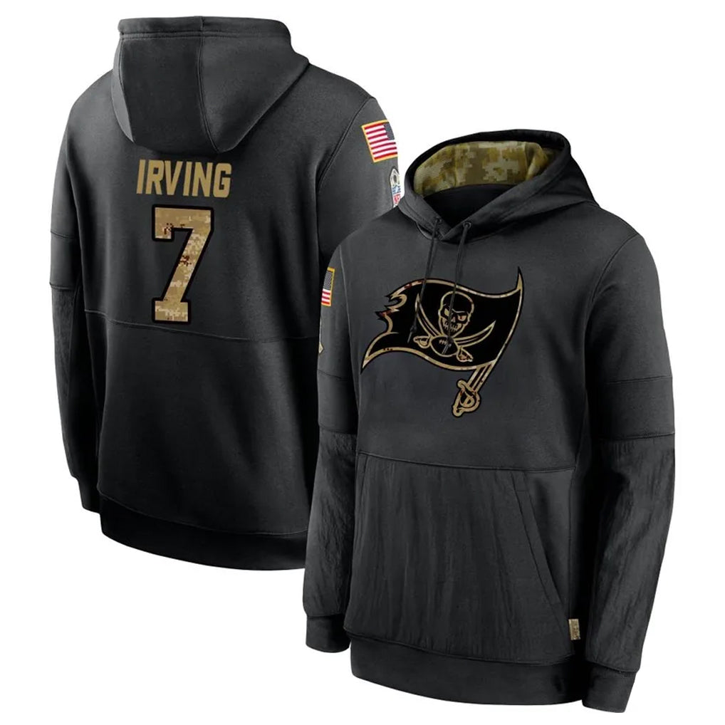 TB.Buccaneers #7 Bucky Irving Player Black Salute to Service Hoodies Football Jerseys football jersey product view 1