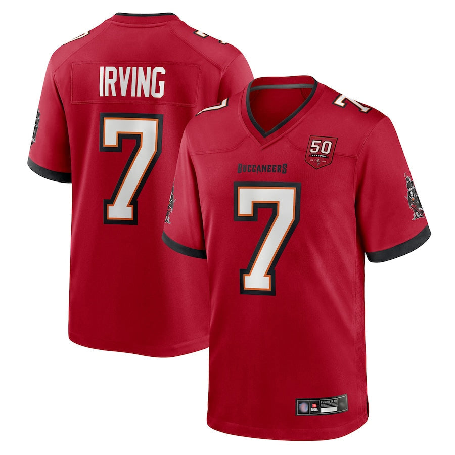 TB.Buccaneers #7 Bucky Irving Player Red 50th Anniversary Game Football Jerseys football jersey product view 1