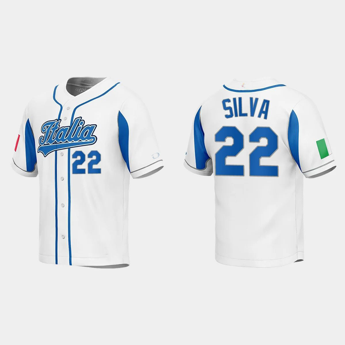 #22 TIAGO DA SILVA ITALY BASEBALL 2023 WORLD BASEBALL CLASSIC JERSEY ¨C WHITE Stitches Baseball Jerseys baseball jersey product view 1