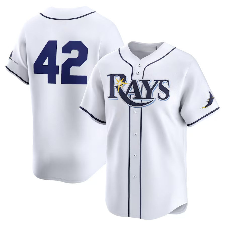 Tampa Bay Rays 2024 #42 Jackie Robinson Day Home Limited Jersey ¨C White Stitches Baseball Jerseys baseball jersey product view 1