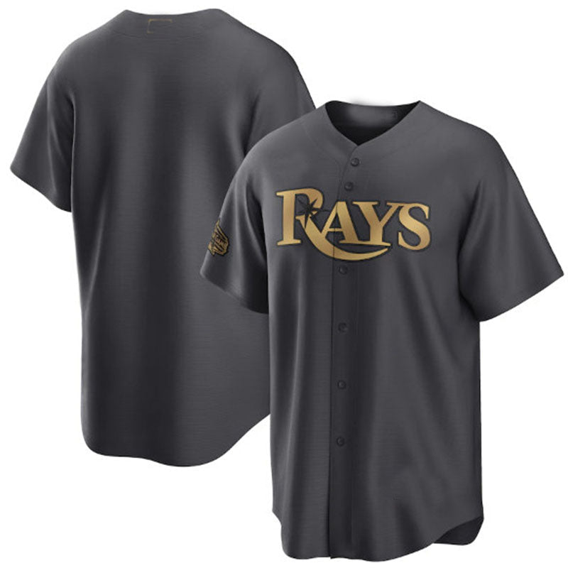 Tampa Bay Rays Blank Charcoal 2022 All-Star Cool Base Stitched Baseball Jerseys baseball jersey product view 1