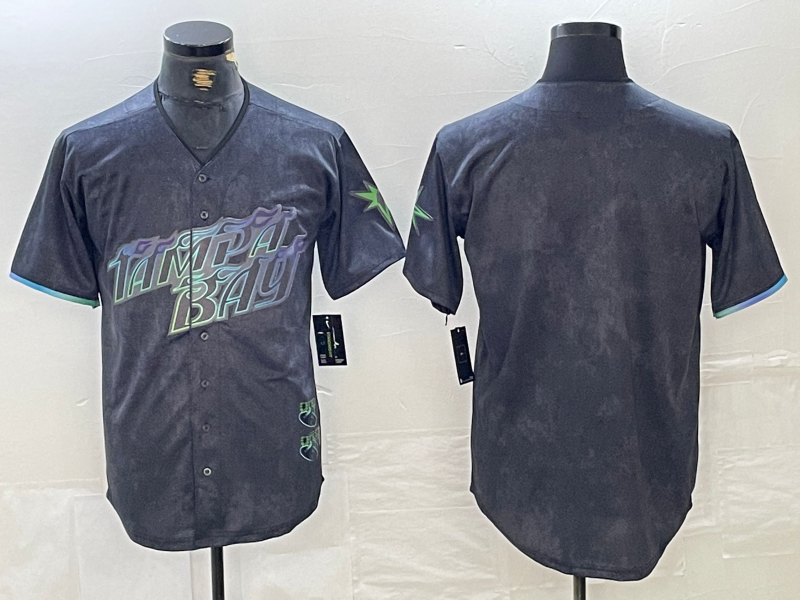 Tampa Bay Rays Blank Charcoal 2024 City Connect Limited Stitched Baseball Jerseys baseball jersey product view 1