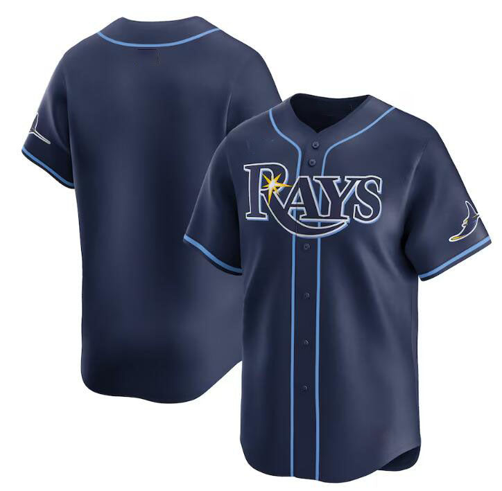 Tampa Bay Rays Blank Navy Away Limited Stitched Baseball Jersey baseball jersey product view 1