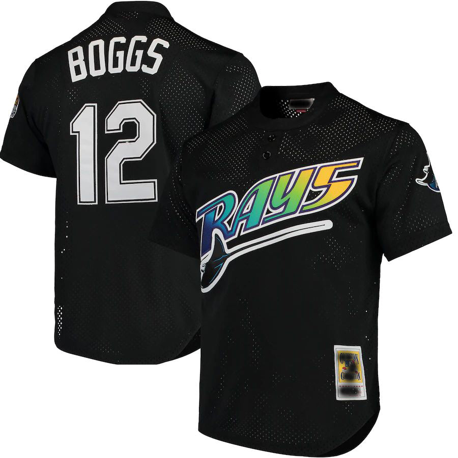 Tampa Bay Rays #12 Wade Boggs Black Cooperstown 1991 Mesh Batting Practice Jersey Baseball Jerseys baseball jersey product view 1