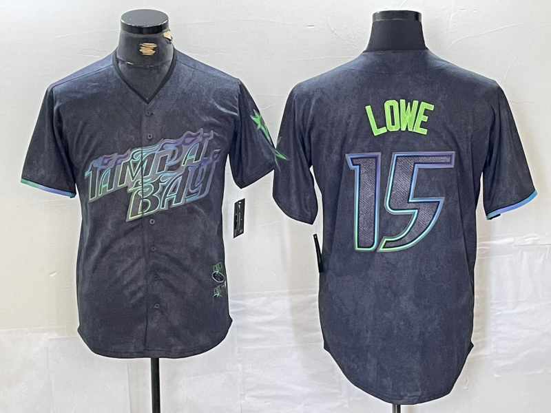 Tampa Bay Rays #15 Josh Lowe Charcoal 2024 City Connect Limited Stitched Baseball Jersey baseball jersey product view 1