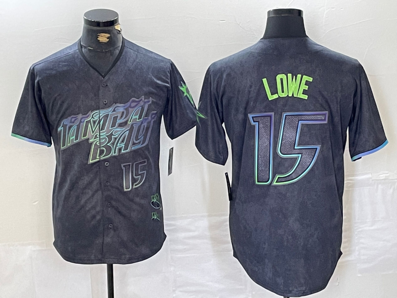 Tampa Bay Rays #15 Josh Lowe Charcoal 2024 City Connect Limited Stitched Baseball Jersey baseball jersey product view 1