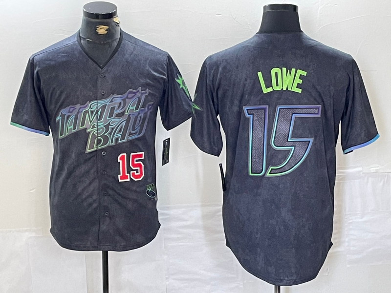 Tampa Bay Rays #15 Josh Lowe Charcoal 2024 City Connect Limited Stitched Baseball Jersey baseball jersey product view 1