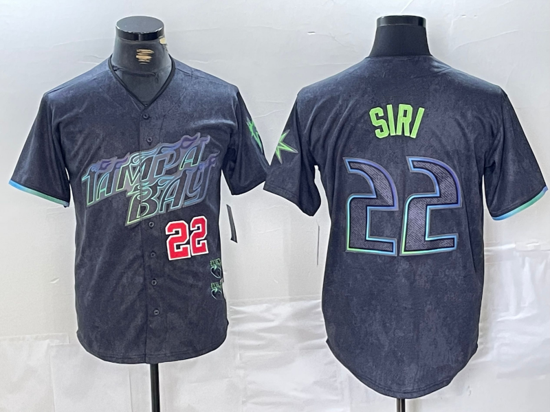 Tampa Bay Rays #22 Jose Siri Number Charcoal 2024 City Connect Limited Stitched Baseball Jersey baseball jersey product view 1