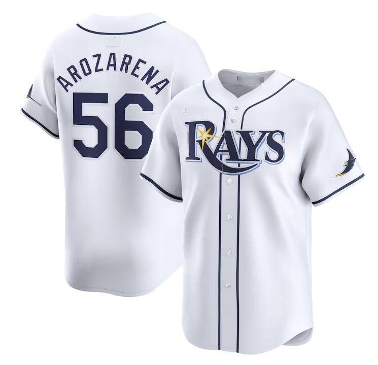 Tampa Bay Rays #56 Randy Arozarena White Home Limited Stitched Baseball Jersey baseball jersey product view 1