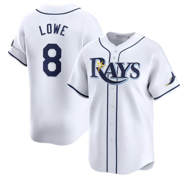Tampa Bay Rays #8 Brandon Lowe White Home Limited Stitched Baseball Jersey baseball jersey product view 1