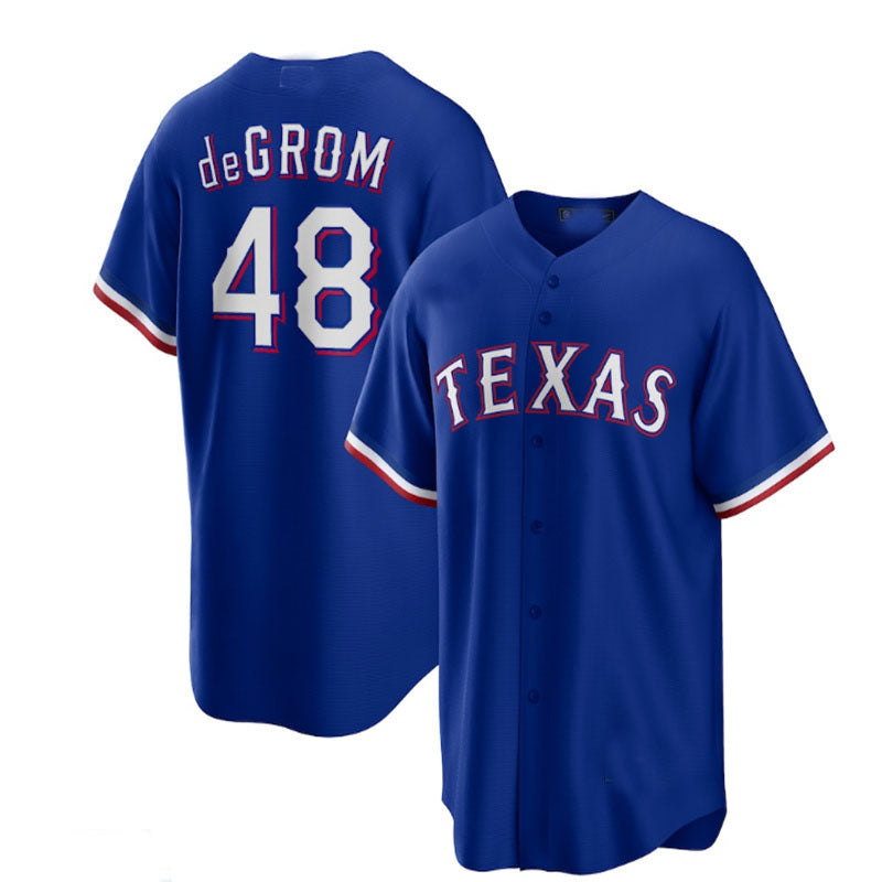Texas Rangers #48 Jacob deGrom Royal Away Replica Player Jersey Baseball Jerseys baseball jersey product view 1