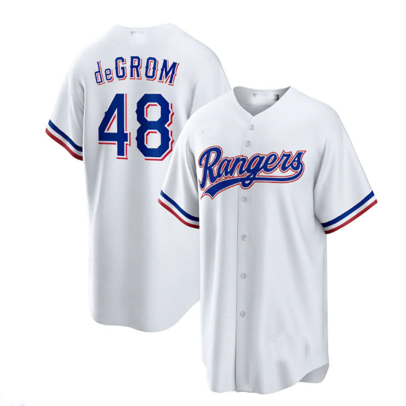 Texas Rangers #48 Jacob deGrom White Home Replica Player Jersey Baseball Jerseys baseball jersey product view 1