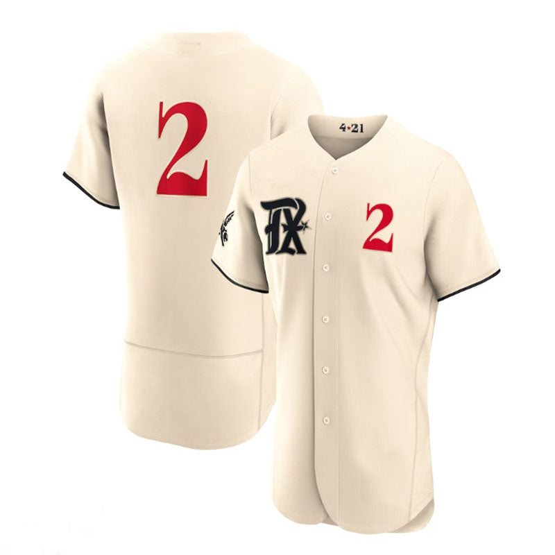 Texas Rangers #2 Marcus Semien Cream 2023 City Connect Authentic Player Jersey Baseball Jerseys baseball jersey product view 1