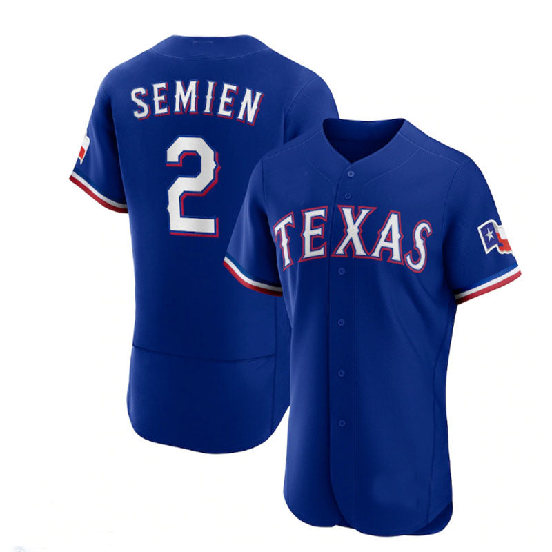 Texas Rangers #2 Marcus Semien Royal Alternate Authentic Player Jersey Baseball Jerseys baseball jersey product view 1