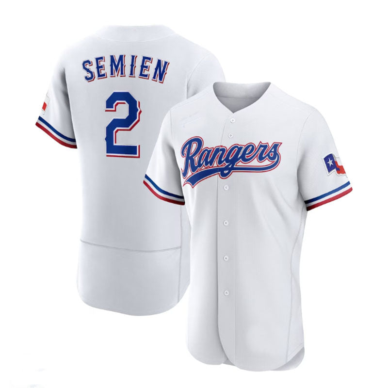 Texas Rangers #2 Marcus Semien White Home Authentic Player Jersey Baseball Jerseys baseball jersey product view 1