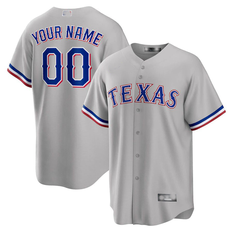 Custom Texas Rangers Gray Road Custom Replica Jersey Baseball Jerseys baseball jersey product view 1