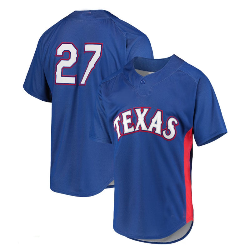 Texas Rangers #27 Vladimir Guerrero Royal Cooperstown Collection Mesh Batting Practice Jersey Baseball Jerseys baseball jersey product view 1
