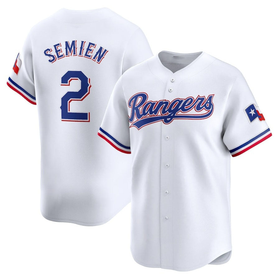 Texas Rangers #2 Marcus Semien Home Limited Player Jersey - White Stitched Baseball Jersey baseball jersey product view 1