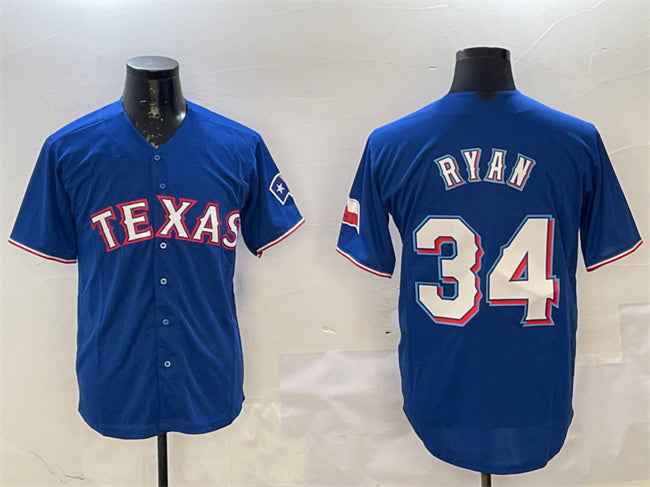 Texas Rangers #34 Nolan Ryan Royal Cool Base Stitched Baseball Jersey baseball jersey product view 1