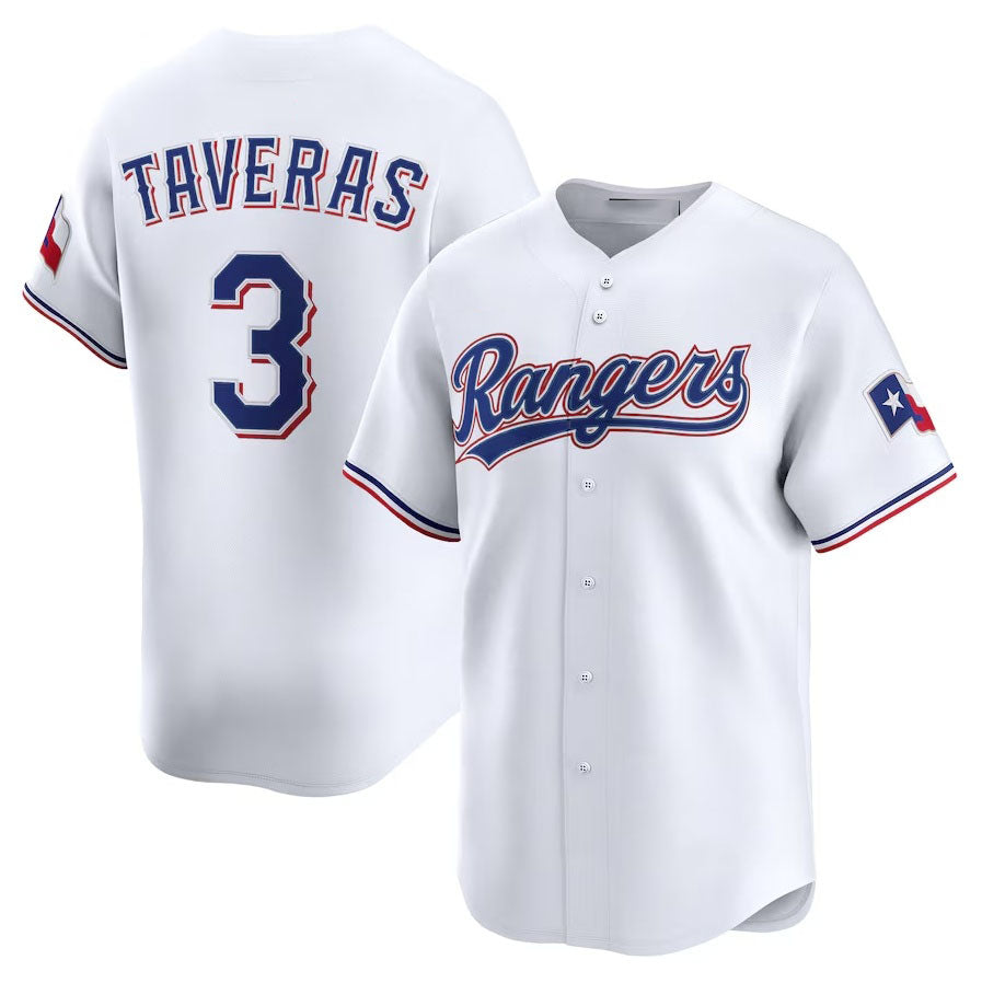 Texas Rangers #3 Leody Taveras Home Limited Player Jersey - White Stitched Baseball Jersey baseball jersey product view 1