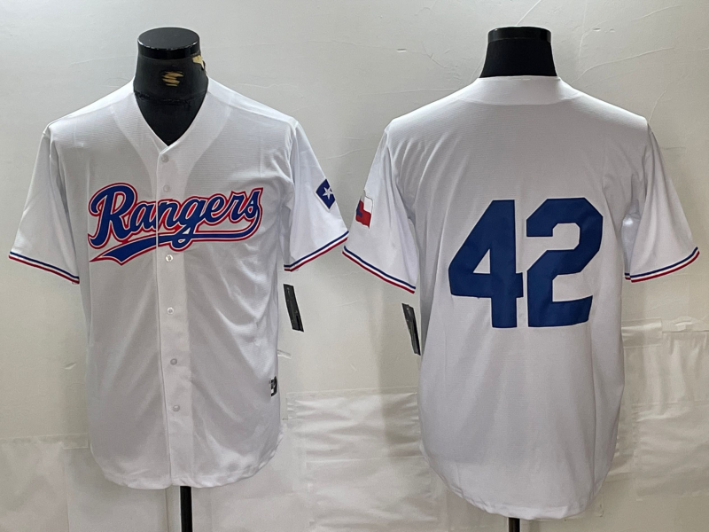 Texas Rangers #42 Jackie Robinson White Cool Base Stitched Baseball Jersey£© baseball jersey product view 1