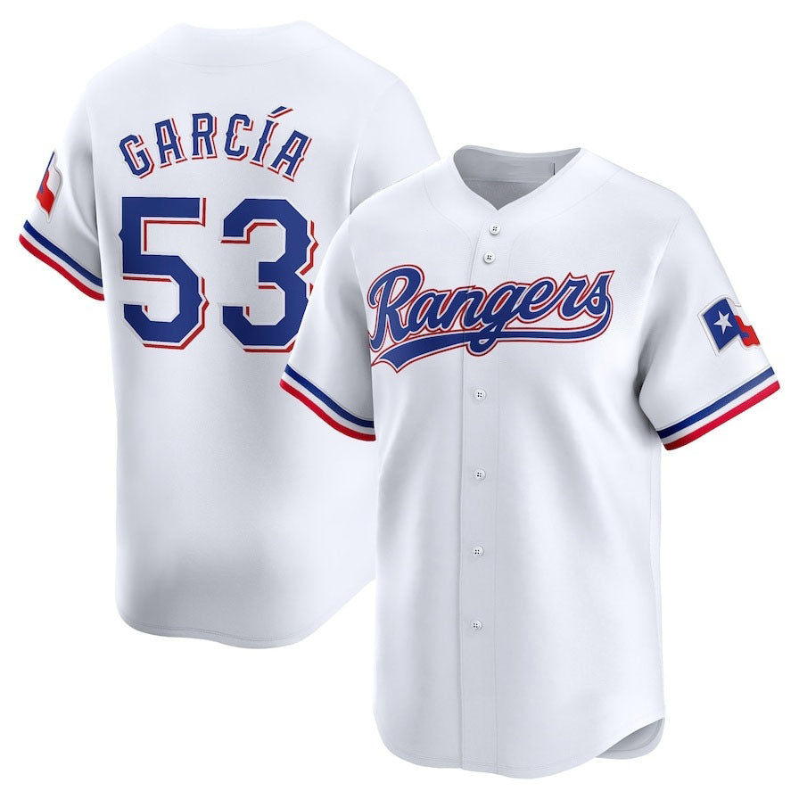 Texas Rangers #53 Adolis Garc¨ªa Home Limited Player Jersey - White Baseball Jersey baseball jersey product view 1
