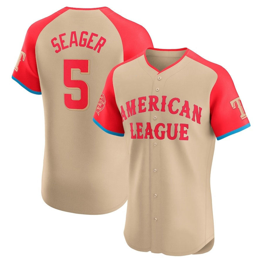 Texas Rangers #5 Corey Seager American League 2024 All-Star Game Elite Player Jersey - Cream Stitched Baseball Jersey baseball jersey product view 1