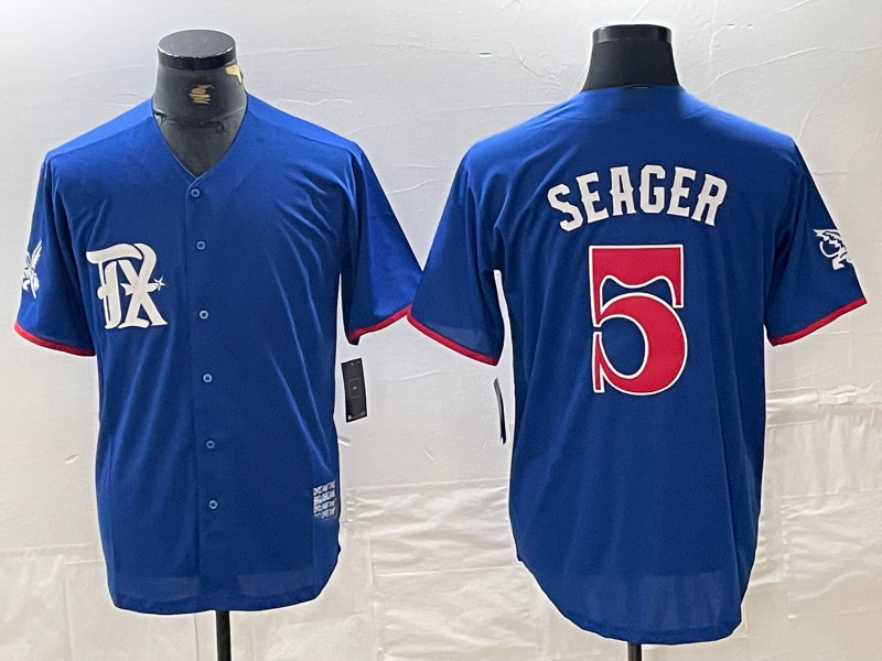 Texas Rangers #5 Corey Seager Royal Blue 2023 City Connect Stitched Baseball Jersey£© baseball jersey product view 1