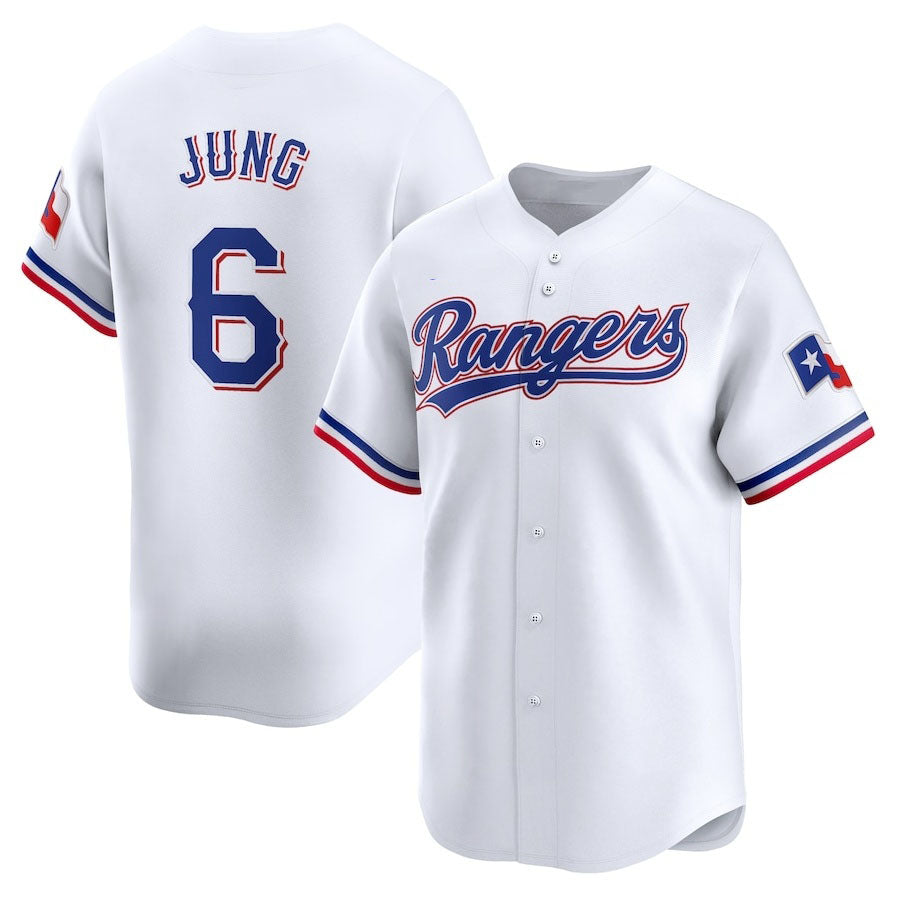 Texas Rangers #6 Josh Jung Home Limited Player Jersey - White Stitched Baseball Jersey baseball jersey product view 1